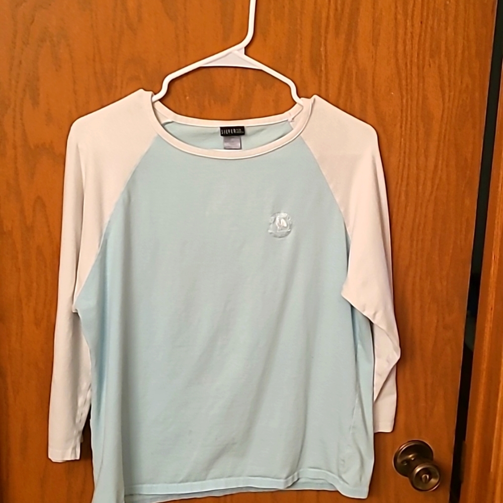 Primrose Baseball Style Employee Uniform Shirt, Ladies Large 3/4 sleeves